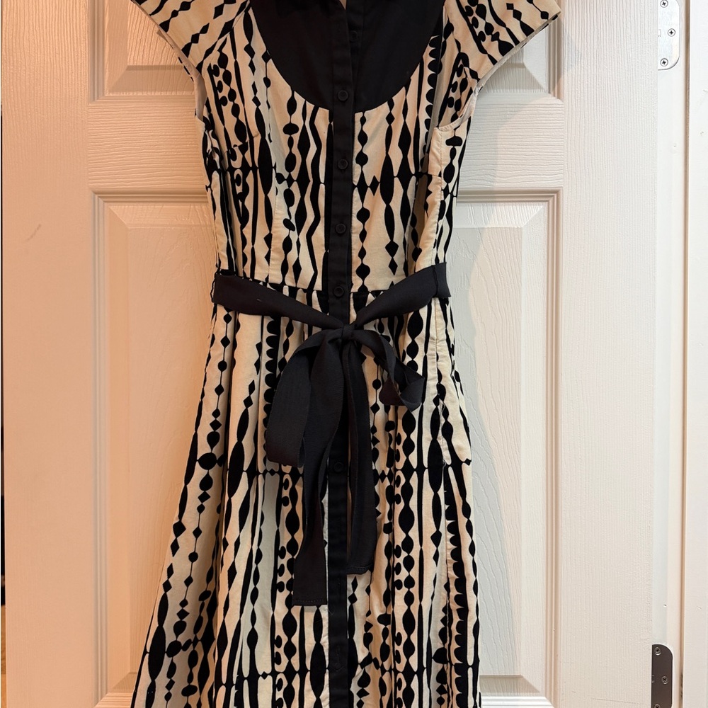 Anthropologie Black and Cream Dress